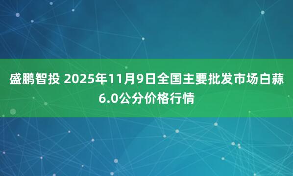 盛鹏智投 2025年11月9日全国主要批发市场白蒜6.0公分价格行情
